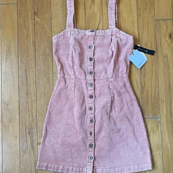 Pink O’Neill Corduroy Button-Front Mini Dress with Straps - Picture 5 of 8